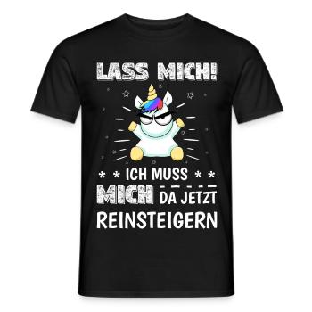 Lass mich ich muss mich da jetzt reinsteigern - Männer T-Shirt - Schwarz - Vorne - AI Model Male 178 light (178cm)