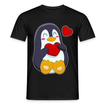 Pinguin Herz - Männer T-Shirt - Schwarz - Vorne - AI Model Male 178 light (178cm)