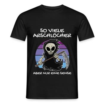 So Viele Arschlöcher Aber Nur Eine Sense - Männer T-Shirt - Schwarz - Vorne - AI Model Male 178 light (178cm)