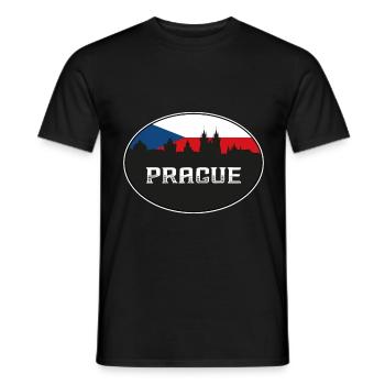 Prag Czechia Skyline Silhouette Tschechische Flagge Trav - Männer T-Shirt - Schwarz - Vorne - AI Model Male 178 light (178cm)