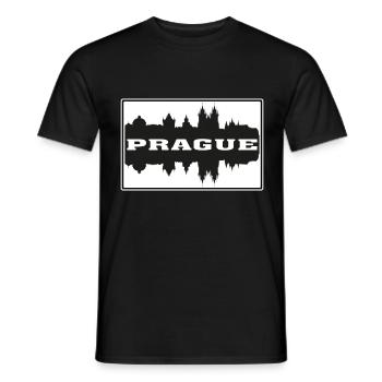 Prag Czechia Reise Souvenir Skyline Silhouette - Männer T-Shirt - Schwarz - Vorne - AI Model Male 178 light (178cm)