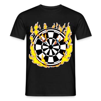 Dartscheibe in Flammen - Männer T-Shirt - Schwarz - Vorne - AI Model Male 178 light (178cm)