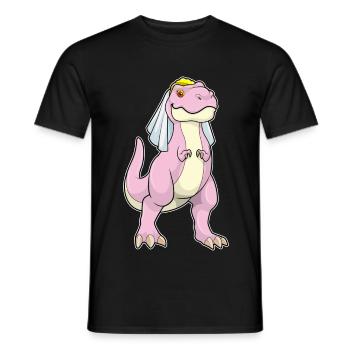 Dinosaurier Braut Schleier Hochzeit - Männer T-Shirt - Schwarz - Vorne - AI Model Male 178 light (178cm)