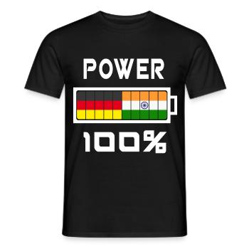 Deutschland und Indien Power 100% - Männer T-Shirt - Schwarz - Vorne - AI Model Male 178 light (178cm)