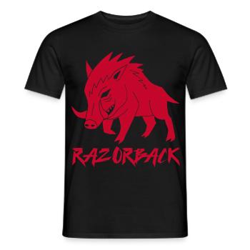 Rotes Wildschwein razorback - Männer T-Shirt - Schwarz - Vorne - AI Model Male 178 light (178cm)