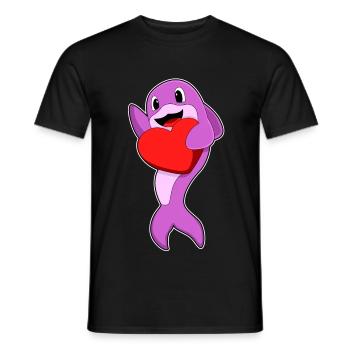 Delfin Herz - Männer T-Shirt - Schwarz - Vorne - AI Model Male 178 light (178cm)
