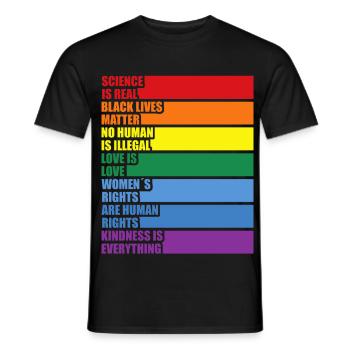 Science Is Real Black Lives Matter LGBTQ CSD Pride - T-shirt homme - noir - Devant - AI Model Male 178 light (178cm)