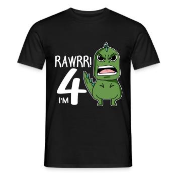 4th birthday - 4 years old - I'm 4 - Men's T-Shirt - black - Front - AI Model Male 178 light (178cm)