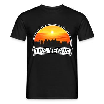 Las Vegas Nevada USA Skyline Vintage Sonnenuntergang Reisen - Männer T-Shirt - Schwarz - Vorne - AI Model Male 178 light (178cm)