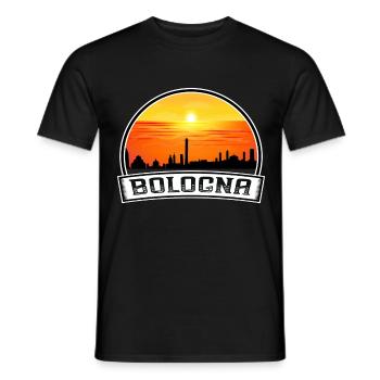 Bologna Italy Skyline Vintage Sunset Travel Souven - Men's T-Shirt - black - Front - AI Model Male 178 light (178cm)