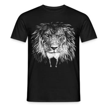 Löwe Biker - Männer T-Shirt - Schwarz - Vorne - AI Model Male 178 light (178cm)