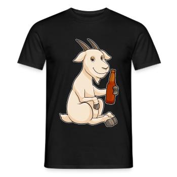 Ziege Flasche Bier - Männer T-Shirt - Schwarz - Vorne - AI Model Male 178 light (178cm)