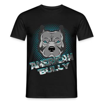 American Bully blue line Design - Männer T-Shirt - Schwarz - Vorne - AI Model Male 178 light (178cm)