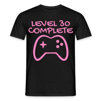 30 anniversaire - Niveau 30 Complete - Gamer 30 ans - T-shirt homme - noir - Devant - AI Model Male 178 light (178cm)