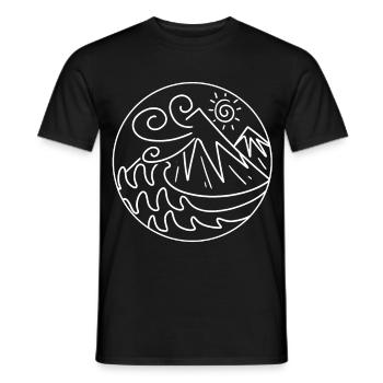 Wanderer Wandern Berg Berge Sonne - Männer T-Shirt - Schwarz - Vorne - AI Model Male 178 light (178cm)