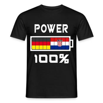 Allemagne et Croatie Power 100% - T-shirt homme - noir - Devant - AI Model Male 178 light (178cm)