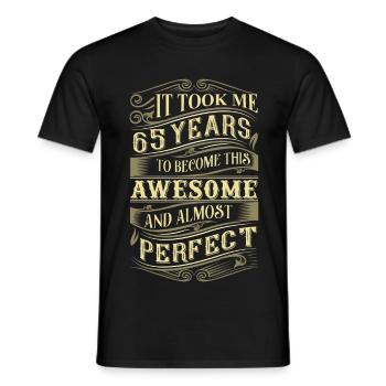 65th birthday - Men's T-Shirt - black - Front - AI Model Male 178 light (178cm)