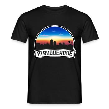 Albuquerque New Mexico USA Skyline Vintage Sonnenuntergang - Männer T-Shirt - Schwarz - Vorne - AI Model Male 178 light (178cm)