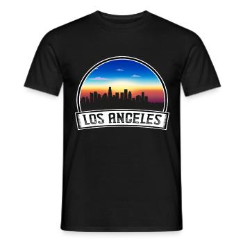 Los Angeles Californie États-Unis Skyline Vintage Sunset - T-shirt homme - noir - Devant - AI Model Male 178 light (178cm)