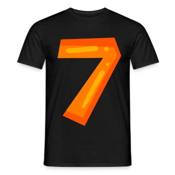 7 - Männer T-Shirt - Schwarz - Vorne - AI Model Male 178 light (178cm)