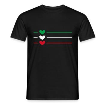 Iran Fahne Herz - Männer T-Shirt - Schwarz - Vorne - AI Model Male 178 light (178cm)