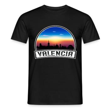 Valence Espagne Skyline Vintage Sunset Voyage Souve - T-shirt homme - noir - Devant - AI Model Male 178 light (178cm)