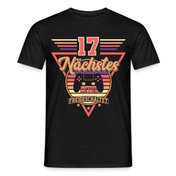17. Geburtstag Level Freigeschaltet - Männer T-Shirt - Schwarz - Vorne - AI Model Male 178 light (178cm)