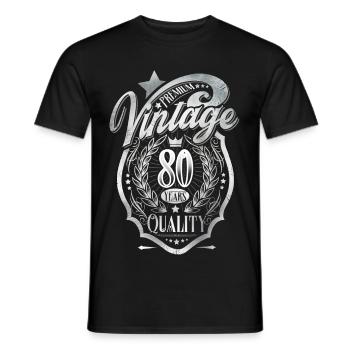 80th Birthday Vintage - Men's T-Shirt - black - Front - AI Model Male 178 light (178cm)