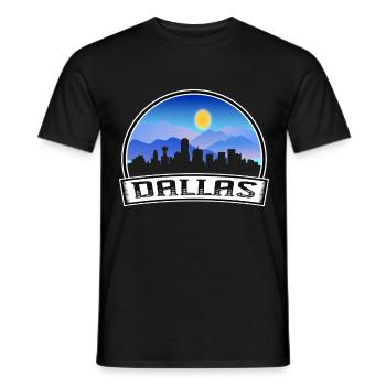 Dallas Texas États-Unis Skyline Vintage Sunset Travel Sou - T-shirt homme - noir - Devant - AI Model Male 178 light (178cm)