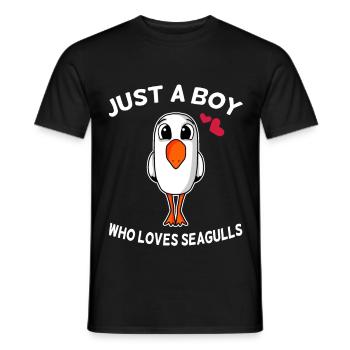 gull - Men's T-Shirt - black - Front - AI Model Male 178 light (178cm)
