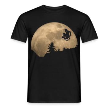 Saut en fauteuil roulant WCMX ET vers la lune * - T-shirt homme - noir - Devant - AI Model Male 178 light (178cm)