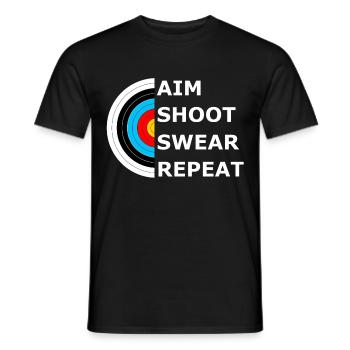 Aim Shoot Swear Repeat - Archery Target - Men's T-Shirt - black - Front - AI Model Male 178 light (178cm)