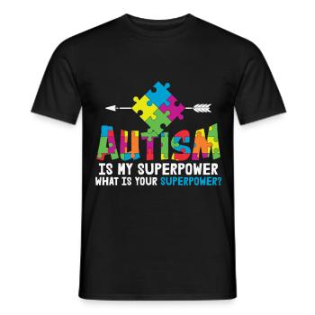 Autismus ist meine Superkraft Autismus Bewusstsein - Männer T-Shirt - Schwarz - Vorne - AI Model Male 178 light (178cm)
