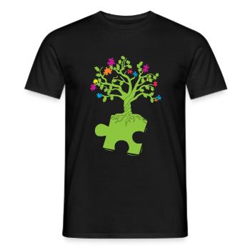 Autismus Awareness Puzzle Baum - Männer T-Shirt - Schwarz - Vorne - AI Model Male 178 light (178cm)