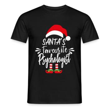 Le psychologue préféré du Père Noël - T-shirt homme - noir - Devant - AI Model Male 178 light (178cm)