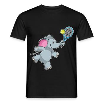 Raquette de tennis éléphant - T-shirt homme - noir - Devant - AI Model Male 178 light (178cm)