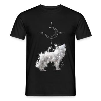 L’art de Wolf avec le croissant - T-shirt homme - noir - Devant - AI Model Male 178 light (178cm)