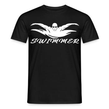 Swimmer - Men's T-Shirt - black - Front - AI Model Male 178 light (178cm)