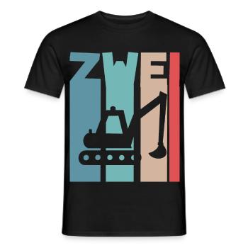 2. Geburtstag Kinder Bagger - Männer T-Shirt - Schwarz - Vorne - AI Model Male 178 light (178cm)