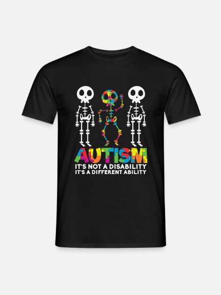 Autismus Es ist kein Behinderungsskelett - Männer T-Shirt - Schwarz