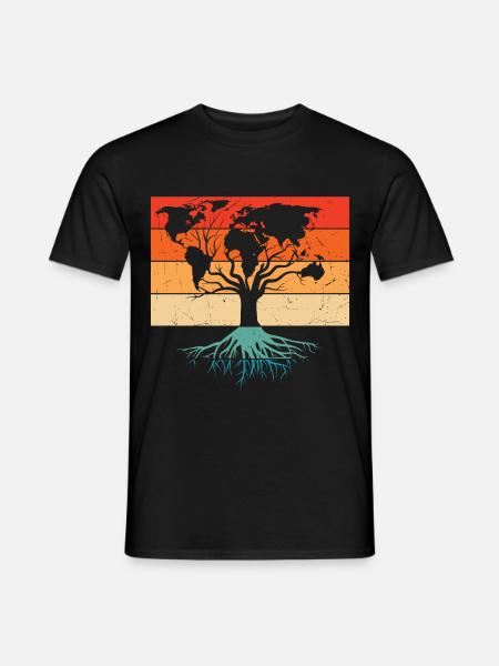 Earth Day Niedliche Weltkarte Baum Pro Pflanze - Männer T-Shirt - Schwarz