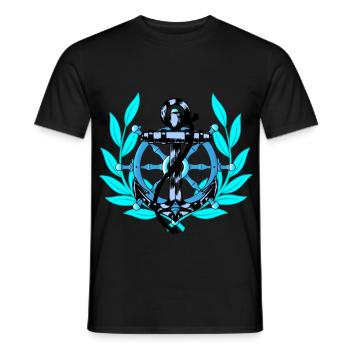 Ancre de volant Maritime Seafarers Ahoy Ship - T-shirt homme - noir - Devant - AI Model Male 178 light (178cm)