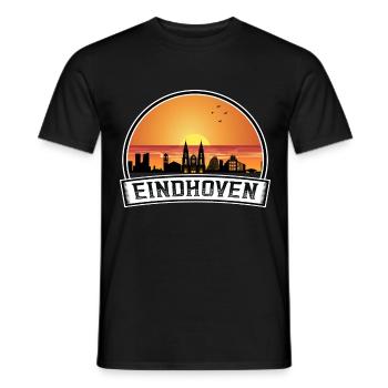 Eindhoven Netherlands Skyline Vintage Sunset Trave - Men's T-Shirt - black - Front - AI Model Male 178 light (178cm)