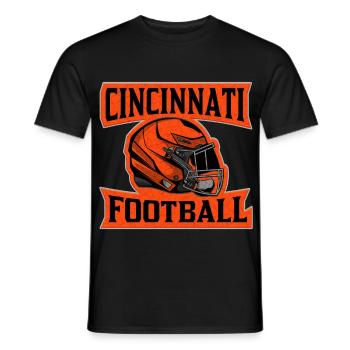 Cincinnati Football Helm Orange - Männer T-Shirt - Schwarz - Vorne - AI Model Male 178 light (178cm)