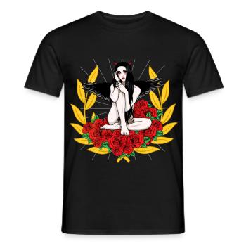 Devilish Devil Woman Satan's Roast Devil - Men's T-Shirt - black - Front - AI Model Male 178 light (178cm)