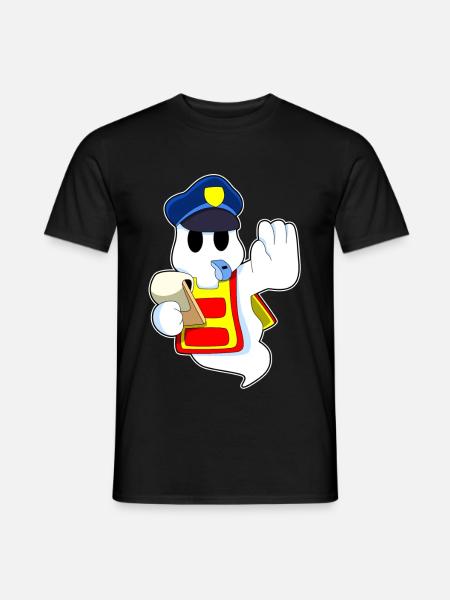 Geist Polizist Strafzettel Polizei - Männer T-Shirt - Schwarz