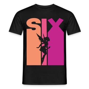 6e anniversaire fille fée - T-shirt homme - noir - Devant - AI Model Male 178 light (178cm)