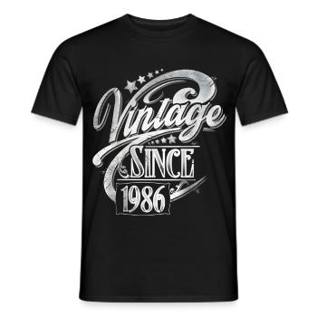 1986 Vintage Cumpleaños Año vintage vintage - Camiseta hombre - negro - delante - AI Model Male 178 light (178cm)