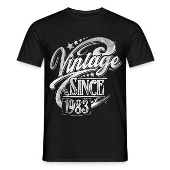 1983 Millésime anniversaire année de construction Vintage - T-shirt homme - noir - Devant - AI Model Male 178 light (178cm)