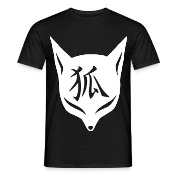 Weißer Manga Fuchs - Männer T-Shirt - Schwarz - Vorne - AI Model Male 178 light (178cm)